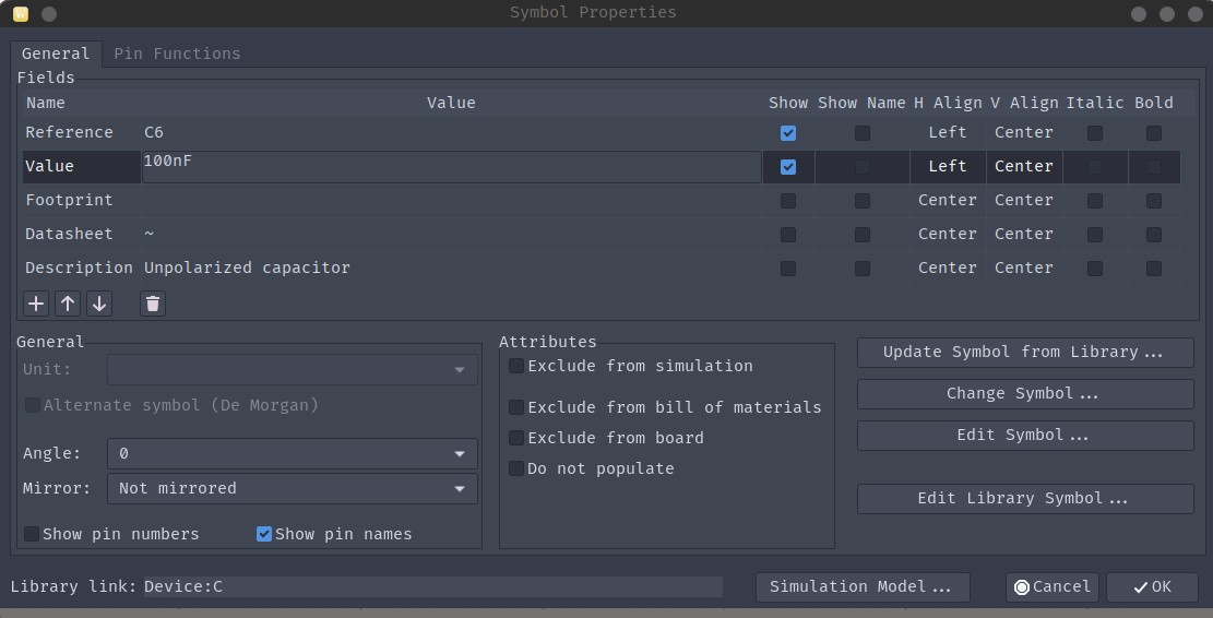 Component Value Modified